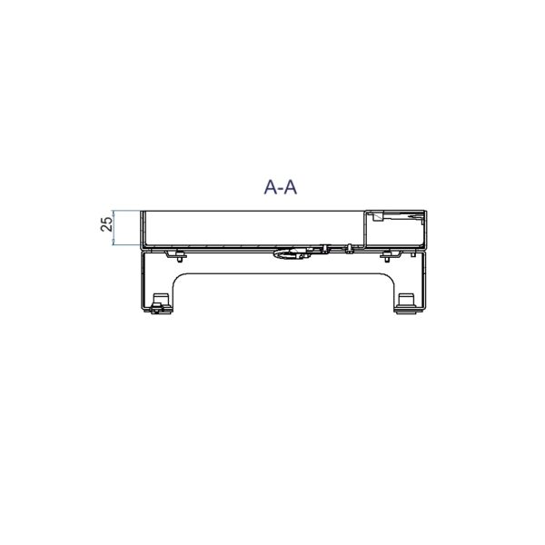 Produktbild UBD 217 252  -  Unterflur-Bodendose UBD 210 small inkl. Deckel mit Kante, geschlossen, 25mm Vertiefung und 1 Bürstenauslass